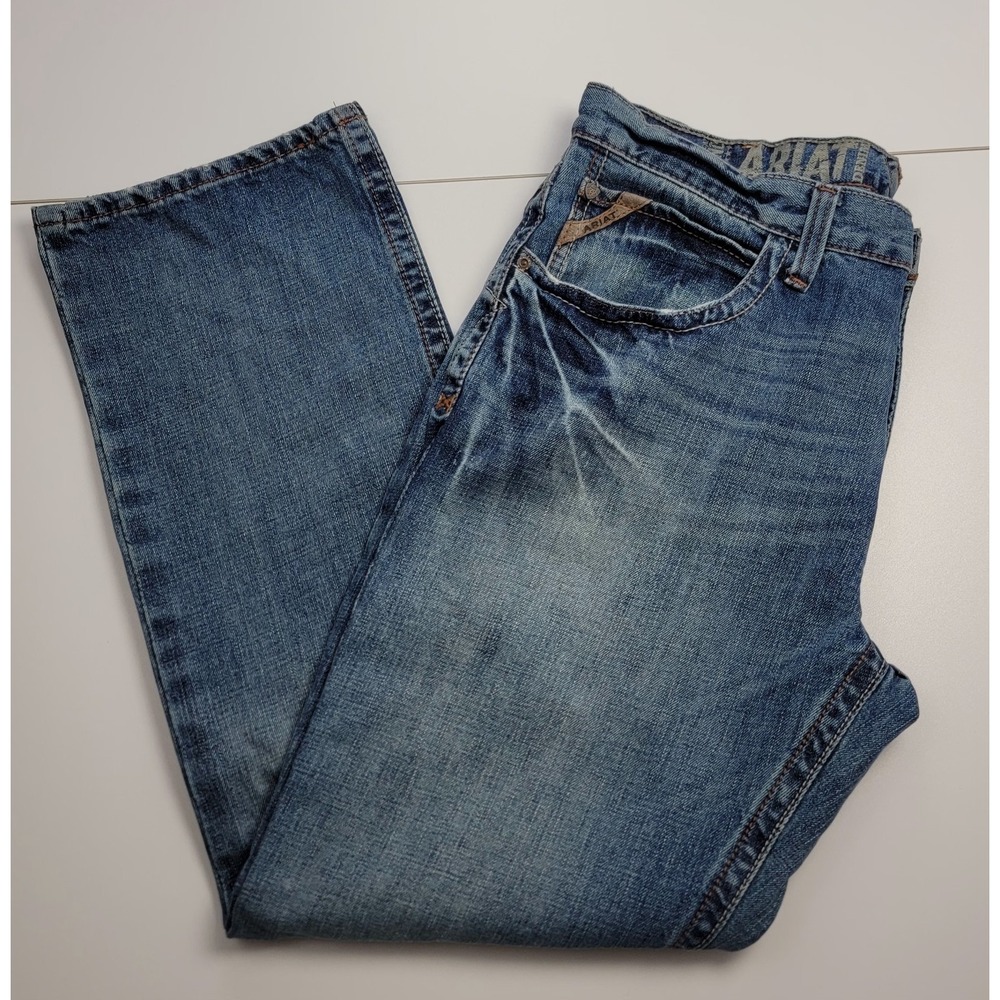 Ariat Jeans Boot Cut Low Rise Mens Size 38/34 Blue Denim Western 100% Cotton